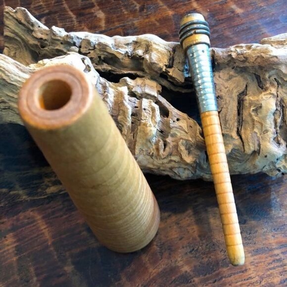 Antique Industrial Spool & Bobbin For Weaving - Picture 2 of 7